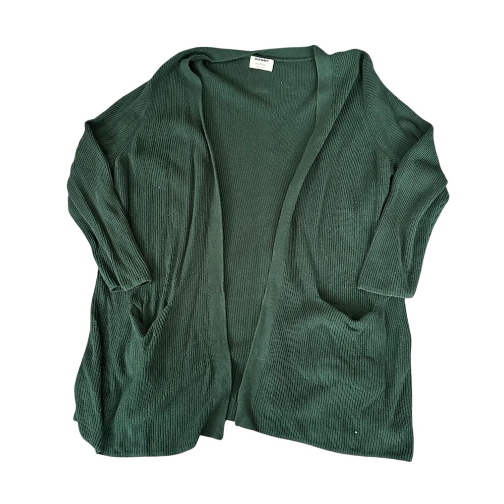 Old Navy Open Green Sweater with Pockets 2X